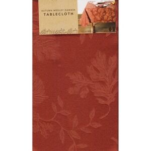 Town & Country Autumn Medley Spice Tablecloth Fall‎ Leaf Pattern Damask 60 X 104